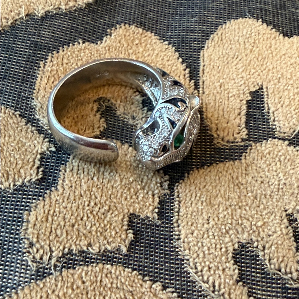 Silver Adjustable Ring With Leaf Design - image 2